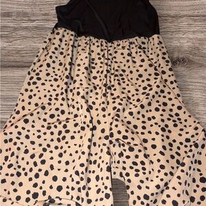 SHEIN Black and Tan Polka Dot Jumpsuit